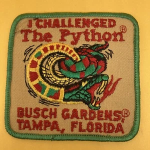 I Challenged the Python Achterbahn Busch Gärten Tampa Park Souvenir Patch - Bild 1 von 4
