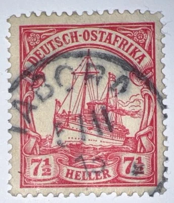 Travelstamps: 1905 GERMANY EAST AFRICA STAMPS Kaiser’s Yacht 7½h Used, Watermark - Image 1 of 4