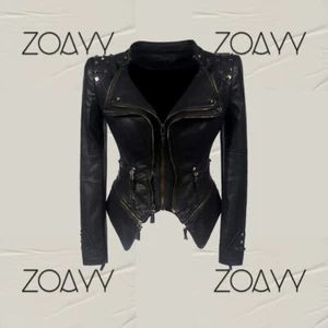 Women's Hollywood Style Pure Leather Ladies Fashion Black Jacket Studded (ZOAYY) - Picture 1 of 3