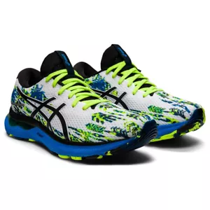 ASICS Men's GEL-NIMBUS 24 Running Shoes White/Black/Green/blue 9 US - Picture 1 of 9