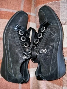 Vera Pelle Imac Women's Zip Side Shoes Sz 39 Made In Italy.UK6.Black.Good Condn. - Picture 1 of 10