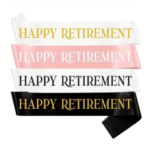 Happy Retirement Sash Work Leaving Party Retired Sashes Banner - Picture 1 of 6