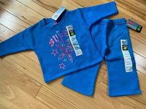 NWT HANES Premium 2 Piece Fleece Lined Top & Bottoms Sz 12 Month Inf Light Blue - Picture 1 of 4