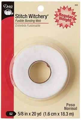 Dritz 222 STITCH WITCHERY FUSIBLE BONDING WEB WHITE REG WGHT 20YD, 5/8-Inch X - Image 1 of 4