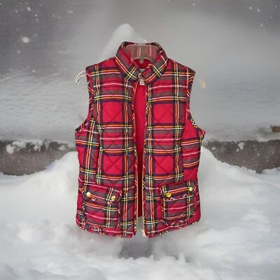 Chaleco acolchado a cuadros rojo pequeño St Johns Bay para mujer usado en excelente estado Foto 1 de 4