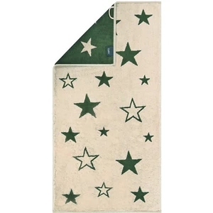 Cawö Frottier Handtuch Christmas Edition Sterne Natur-grün 50 x 100 cm - Bild 1 von 3