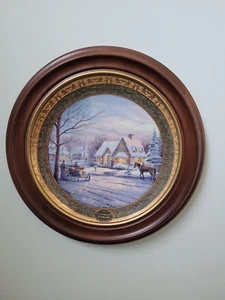 Thomas Kincaid Winter, Weihnachtslandschaft, Top Zustand, Holzrahmen, mit Box, - Bild 1 von 5