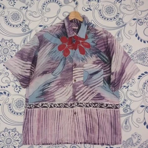 VINTAGE 90'S INVICTA CRAZY PATTERN SHIRT HAWAII FLOWERS FLOREALE XL CAMICIOTTO - Picture 1 of 20