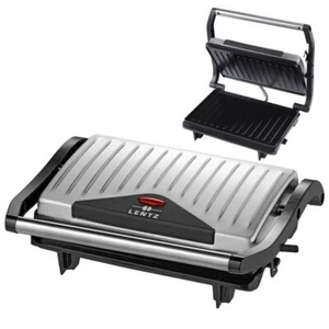 LENTZ Kontaktgrill Tischgrill mit Keramikbeschichtung 750 W silber - Bild 1 von 2