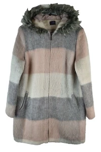 MARKS & SPENCER Pink Mix Wool Blend Parka Coat size Uk 14 Womens Casual Outdoors - Picture 1 of 13