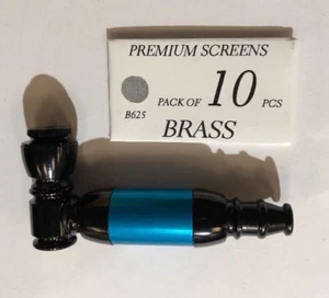 3.5" *Aqua* Collectible Tobacco Smoking Pipe With Brass Screen - Picture 1 of 2