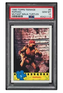 1990 🐢 Topps Teenage Mutant Ninja Turtles, Raphael #5, Pop/3, PSA-10 - Picture 1 of 3