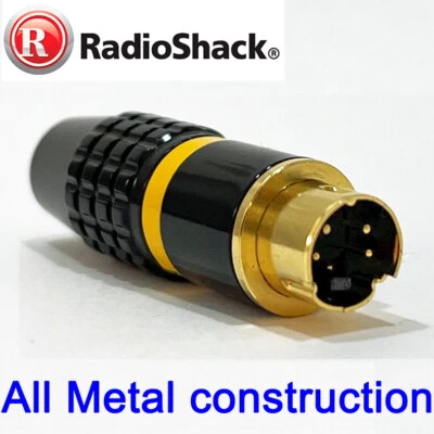 S-Video Male 4-Pin GOLD All Metal Connector Plug SVHS RadioShack 278-0451 - Image 1 of 4