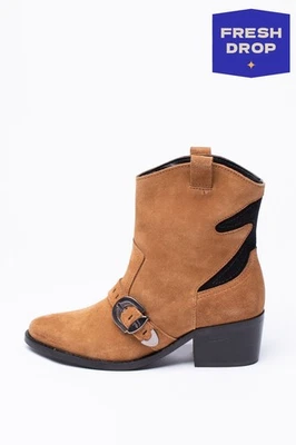 TRUSSARDI JEANS Leather Western Boots EU 35 UK 2 US 5 Made in Portugal RRP €185  - Image 1 of 3