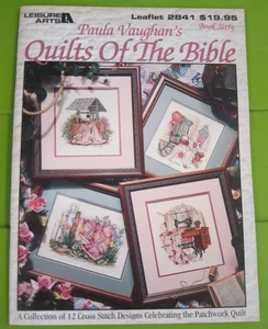 PAULA VAUGHAN'S QUILTS OF THE BIBLE LEAFLET #2841 LEISURE ARTS 12 CROSS STITCH - Foto 1 di 4