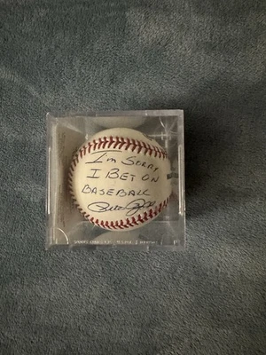 Pete Rose Autographed “Sorry I Bet On Baseball “ JSA certified  - Image 1 of 3
