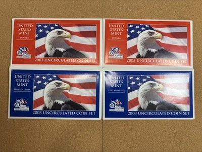 2003 US Mint Uncirculated Coin Set Lot- 2 Denver & 2 Philadelphia Sets- 40 Coins - Image 1 of 3