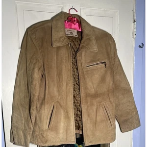 Chaqueta de cuero genuino forrada con edredón para mujer M Chore Barn Bay St. John's Bay - Imagen 1 de 9