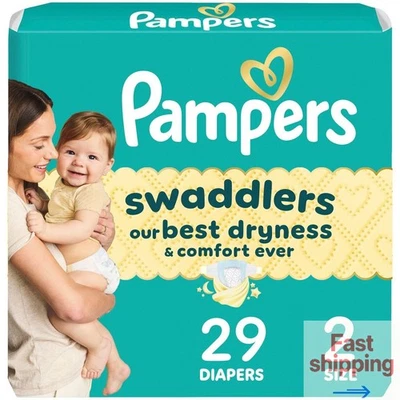 Pañales desechables sensibles Pampers Swaddlers tamaño 2 unidades 29 Foto 1 de 4