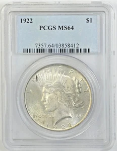 1922 Peace Silver Dollar MS64 PCGS - Picture 1 of 2