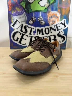 Zapatos Oxford John Fluevog Future Angel Para Hombre Talla 9 Cuero Marrón Punta de Ala.!! Foto 1 de 4