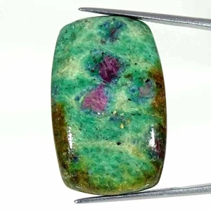 35.60Cts Natural Ruby in Fuchsite Cushion Cabochon Loose Gemstone 20x30x6mm - Picture 1 of 5