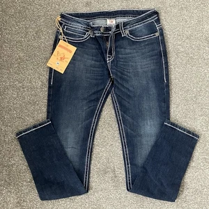 Women’s Ladies True Religion Dark Wash Blue Skinny Jeans Size 30” 99% Cotton - Picture 1 of 7