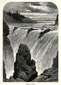 Passaic Falls Northern New Jersey, 1872 Historic American Scene, Wood Engraving - Picture 1 of 4