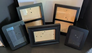 Black Picture Frames Lot of 5 Various Sizes - Picture 1 of 9