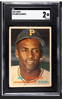 ROBERTO CLEMENTE 1957 TOPPS SGC 2 ! *JUST GRADED ! *DEAD CENTERED ! *CLEAN BACK - Image 1 of 2