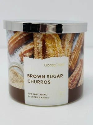 Goose Creek 棕色糖 Churros 3芯蜡烛全新 14.5 盎司 — 第 1/4 张图片