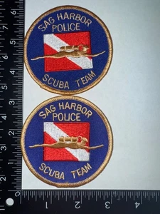 Set of 2 Sag Harbor New York NY Police Scuba Team Patch Obsolete Collectible - Picture 1 of 2