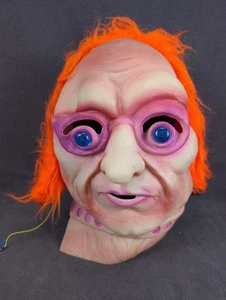 Vintage Fun World Halloween Mask Mad Scientist Terrifying Alien Scary Wig - Picture 1 of 14