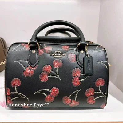 Bolso/cartera/estuche de cuidado Coach Rowan nuevo con etiquetas con estampado de cereza CCZ15 Foto 1 de 4