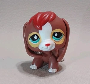 Littlest Pet Shop Beagle Dog LPS Pet 849 Brown Red Nose Puppy Aqua Eyes *READ* - Picture 1 of 2