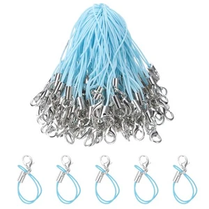 100 pièces fermoir homard cordons fermoir sangle lanière breloque corde bleu lac - Photo 1/6
