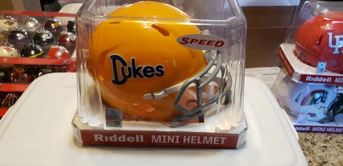 JAMES MADISON DUKES 50TH ANNIVERSARY  MINI HELMET RIDDELL NEW IN BOX Cover
