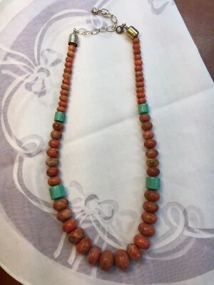 Collar de cuentas graduadas JAY KING DTR esponja coral y turquesa 18-21" Foto 1 de 4