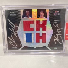 2007-08 UD BLACK CHAUNCEY BILLUPS/ KIRK HINRICH QUAD JERSEY PATCH AUTO 5 /10