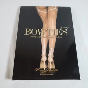 Honey Birdette Bowties Medium Champagner Overknee Strapsstrümpfe - Bild 1 von 4