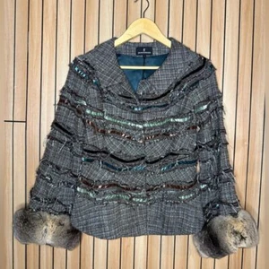Chaqueta Wunderkind de lana con puño de chinchilla 4 - Imagen 1 de 10