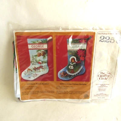 Vintage The Creative Circle Stocking Kit Victorian Fantasy Stocking Sealed - Image 1 of 3