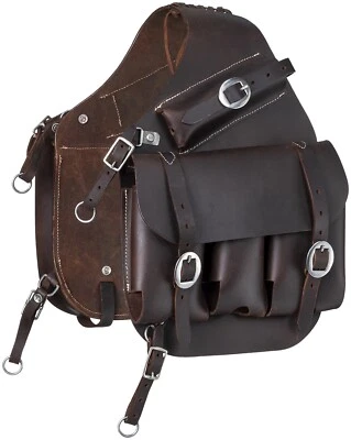 Western Saddle Leather Trail Medicine Saddle Bags - Image 1 of 4