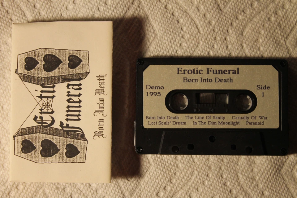 Erotic Funeral ‎– Born Into Death private cassette HEAVY doom metal 1995 TESTED - Image 1 of 1