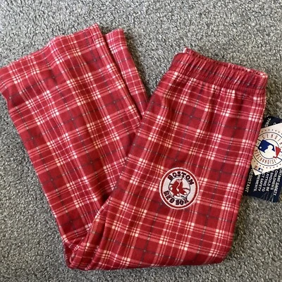 NWT MLB BOSTON RED SOX LOGO FLANNEL PAJAMA PJS PANTS BOTTOMS PANTS BOYS 4 5 6 - Image 1 of 4