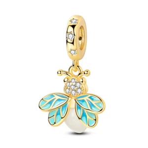 MULA Golden Sommer Firefly DIY Charm AAA CZ Für Frauen Armband 925 Versilbert - Picture 1 of 7