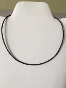Black Cord 16” Necklace 18K Gold Endcaps - Picture 1 of 5