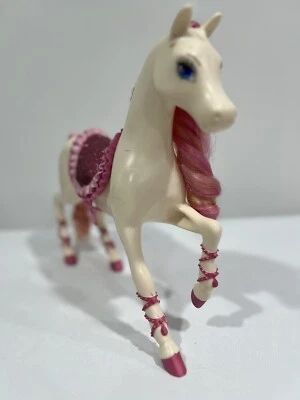 Mattel Barbie Princesa Caballo Poni Blanco Larga Melena Cola Rosa Brillo Sillín 10" Foto 1 de 4
