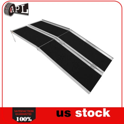Rampa portátil de movilidad para silla de ruedas plegable de aluminio de 10 pies Foto 1 de 4