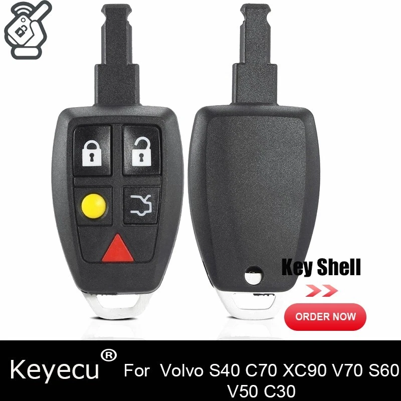 for Volvo C30 S40 V50 C70 Keyless Entry Remote Key Shell Case Fob LTQV0315TX - Image 1 of 4